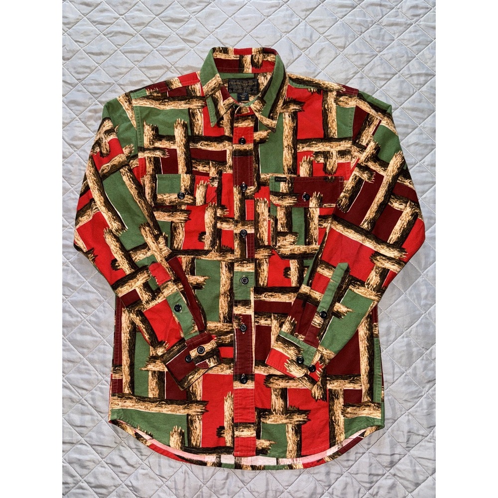 Cc. FILSON Men's Button Up Shirt Long Sleeve Field Flannel Shirt Log Jam Size XS